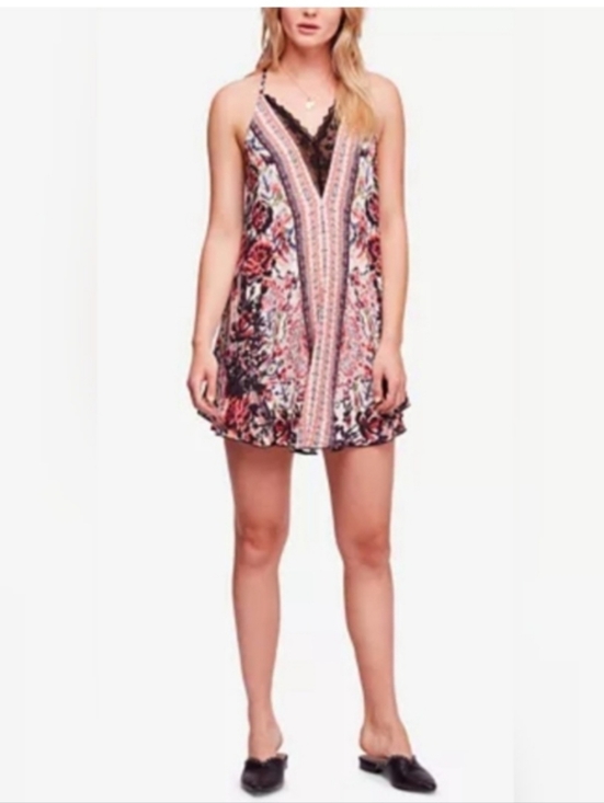 Free People Dresses & Skirts - NWT Free People Floral V-Neck Slip Dress in Multicolor Size M